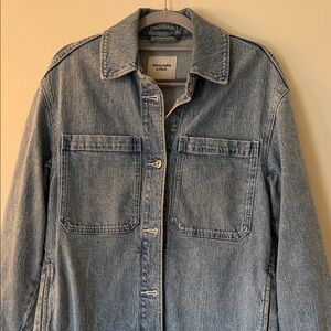Abercrombie & Fitch Denim Shacket Oversized XS Button Front Trucker Jean Jacket